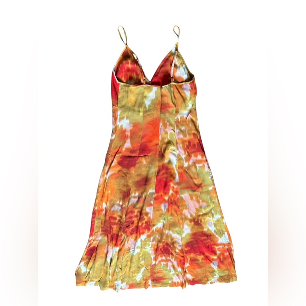 NWT The Drop Isa V-Neck Maxi Dress in orange watercolor print size XX small. - Picture 3 of 10